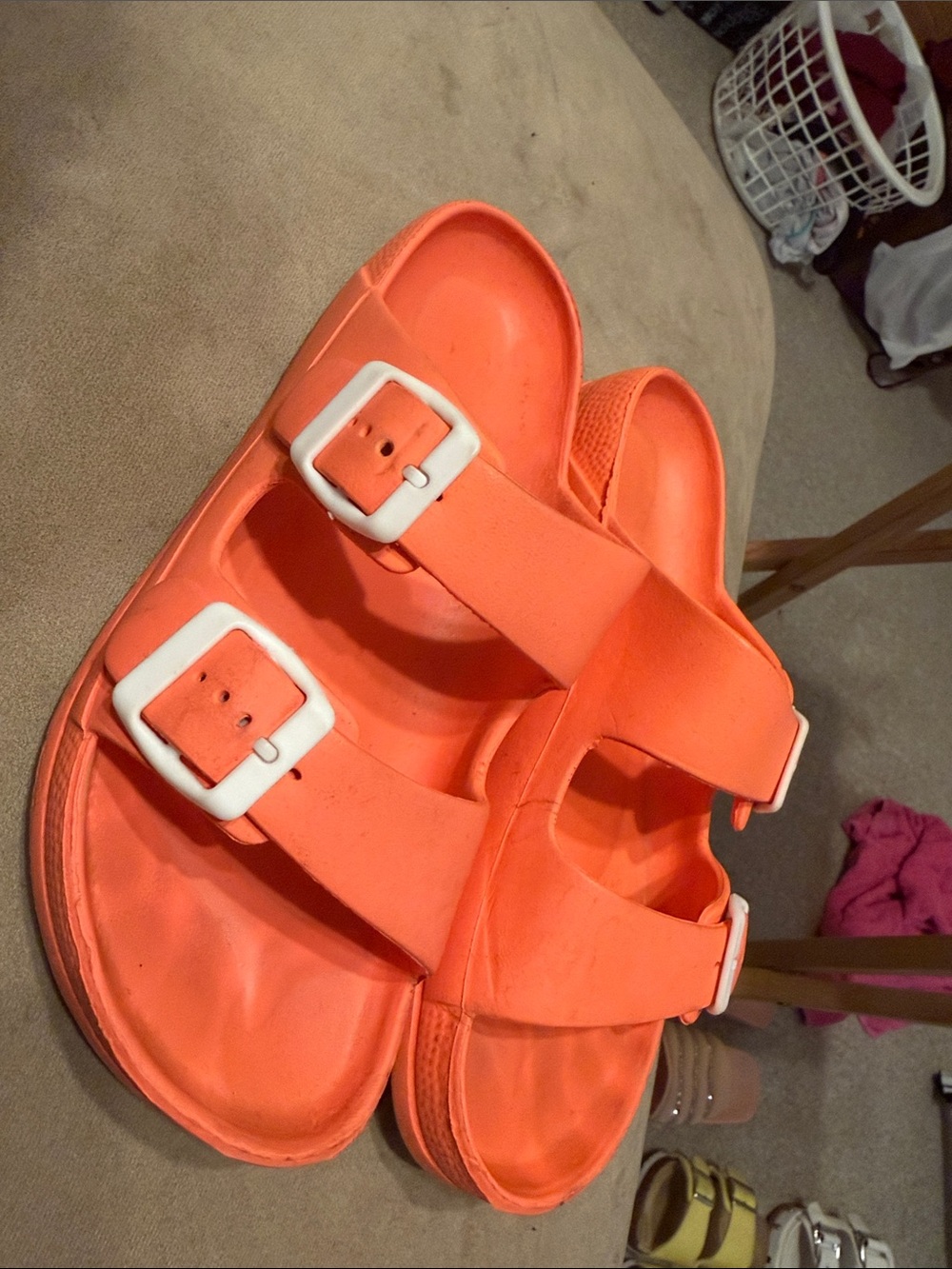 Orange Buckle Sandals